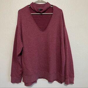 Joe's Neckline Cutout Maroon Sweatshirt​​​